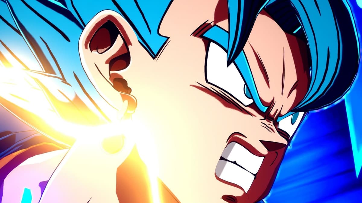 Saiyan with blue hair powering up