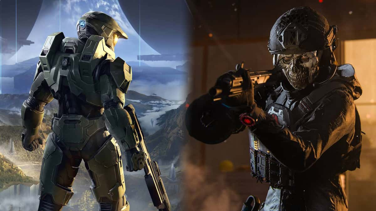 Halo art next to Modern Warfare 3 gameplay