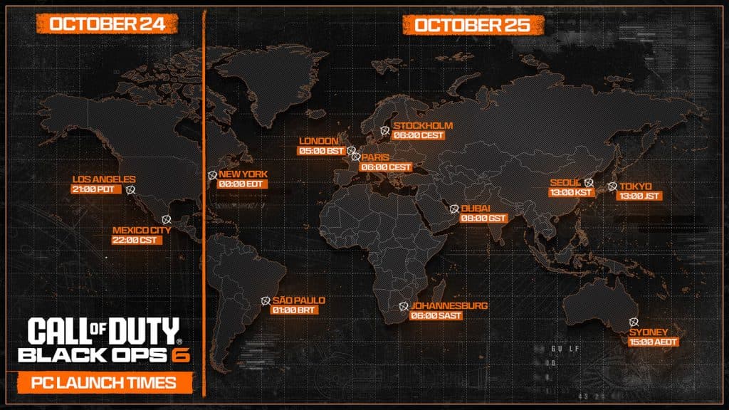 black ops 6 worldwide release times