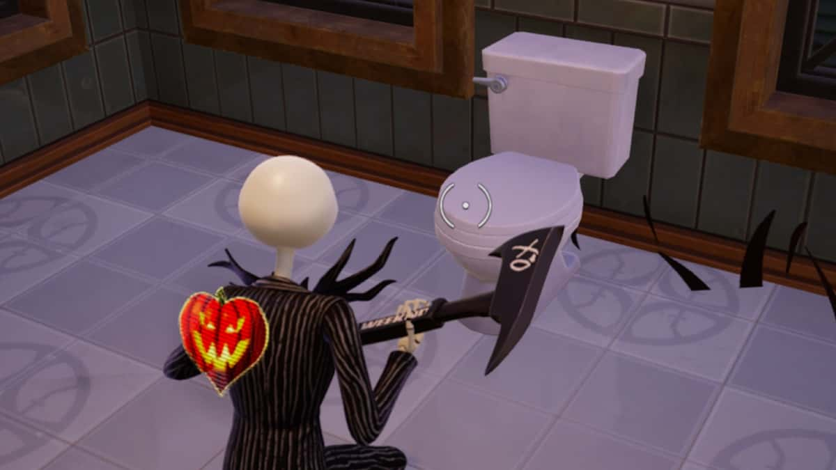 A screenshot featuring a toilet in Fortnite.