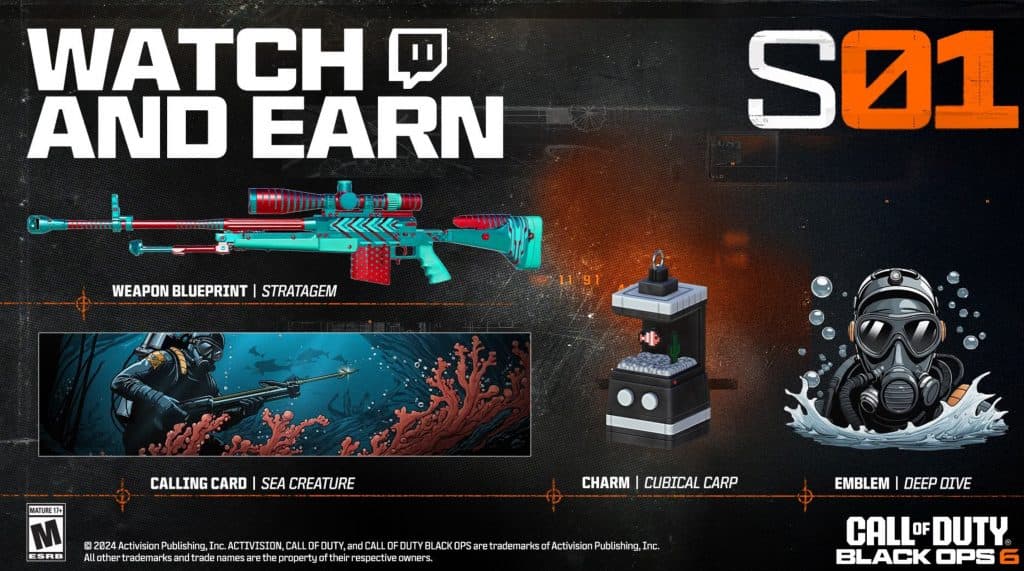 Black Ops 6 & Warzone Season 1 Twitch drop rewards