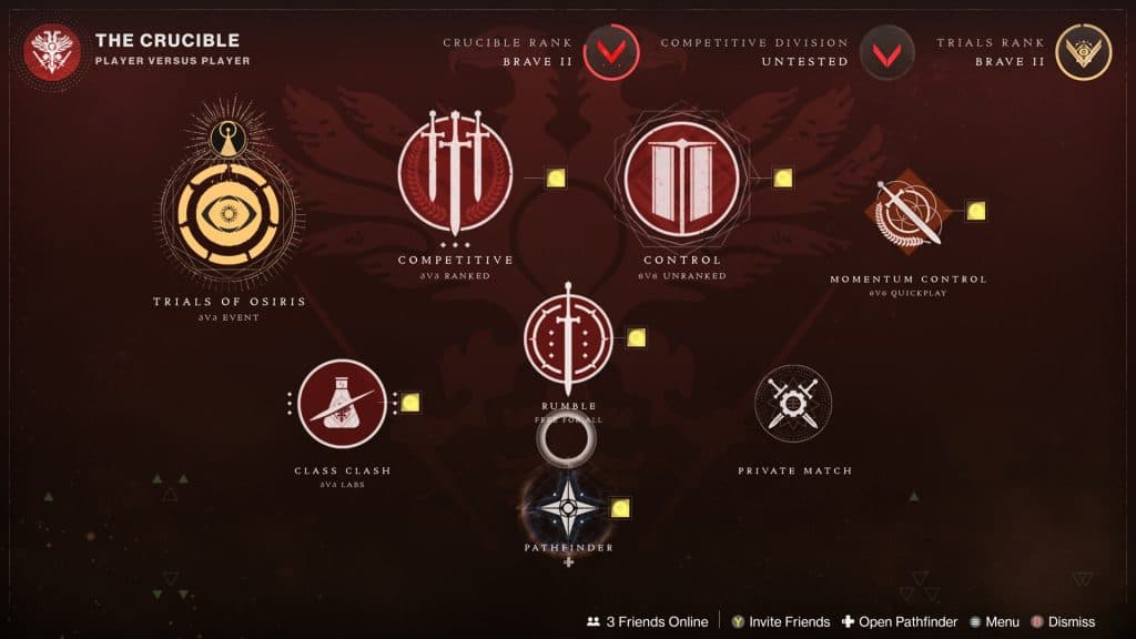 destiny 2 the crucible screen