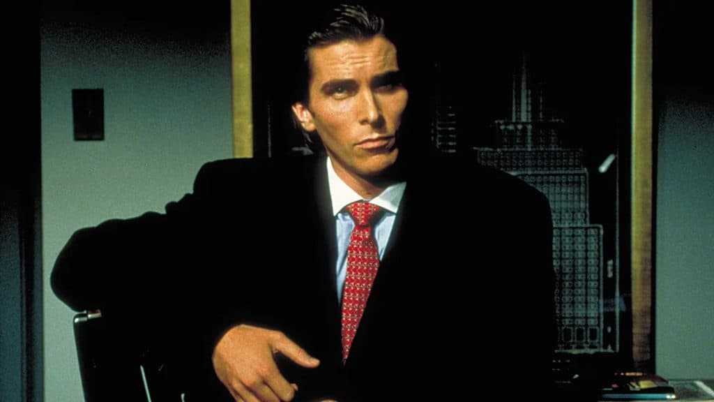 Christian Bale in a suit in American Psycho.