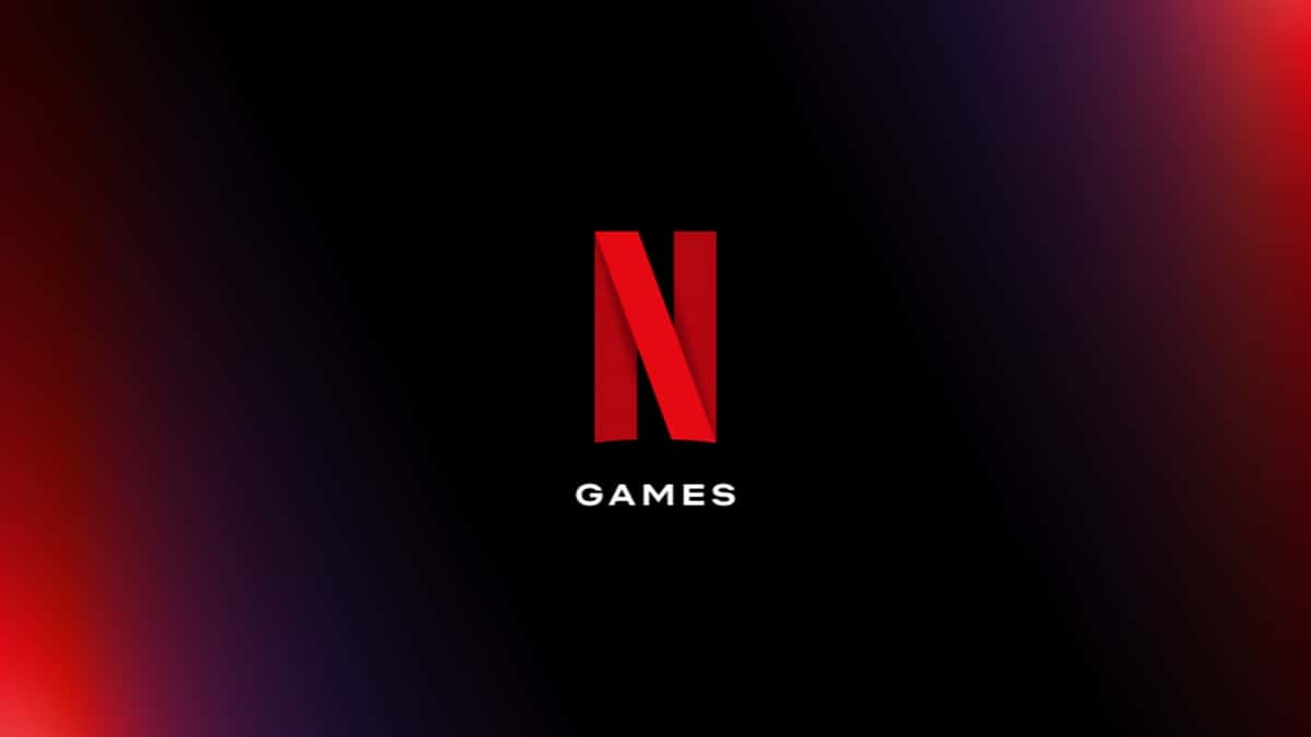 Netflix games logo on black and red gradient background