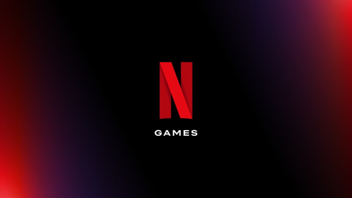 Netflix games logo on black and red gradient background