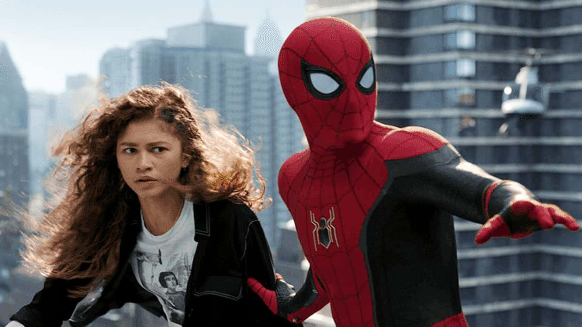 Tom Holland as Spider-Man and Zendaya as MJ