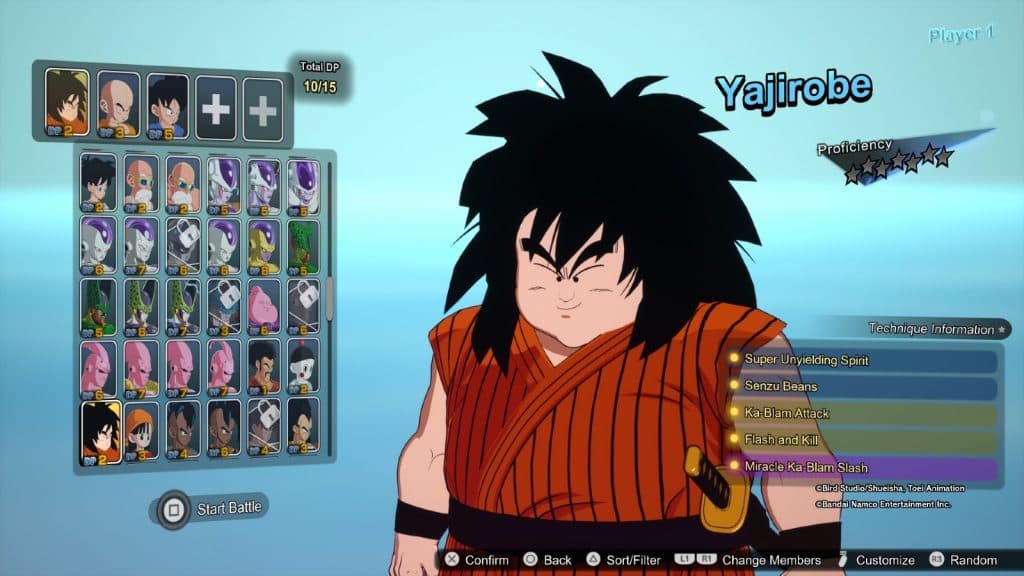 An image of Yajirobe from the DP battle selection screen in Dragon Ball Sparking Zero.