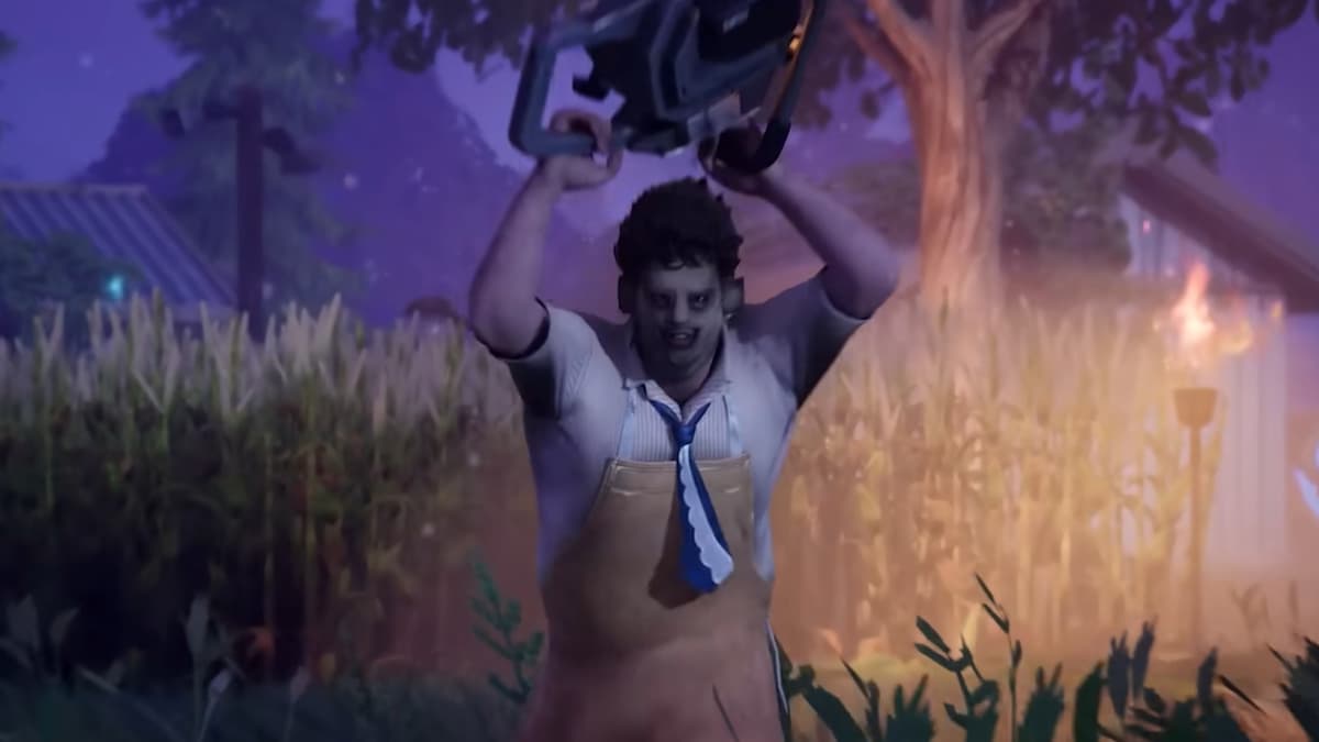 A screenshot featuring Leatherface in Fortnite.