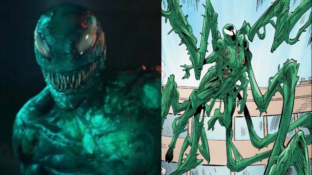 The green symbiote Lasher in Venom 3 and Marvel comics.