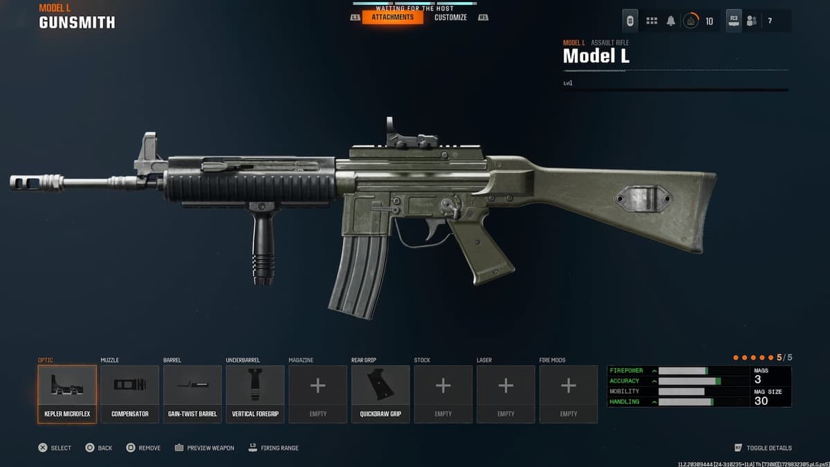 Melhor carregamento do Modelo L em Black Ops 6: configuração de classe, acessórios, vantagens