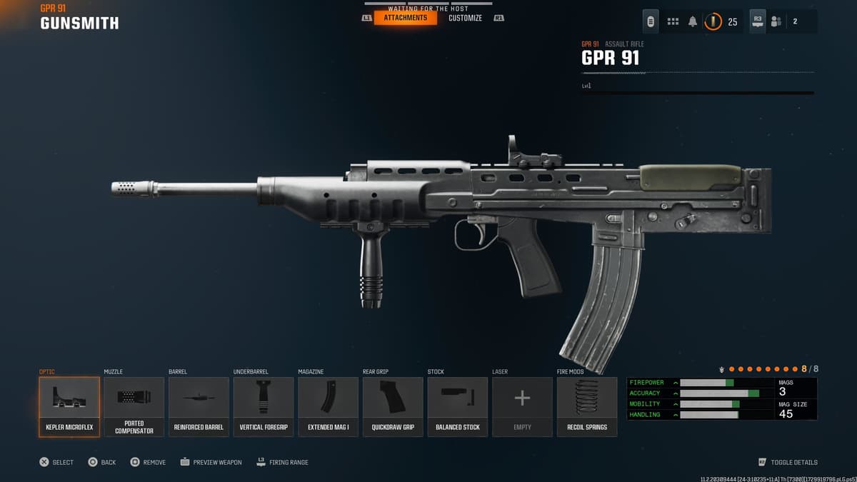 Melhor carregamento de GPR 91 em Black Ops 6: configuração de classe, acessórios, vantagens