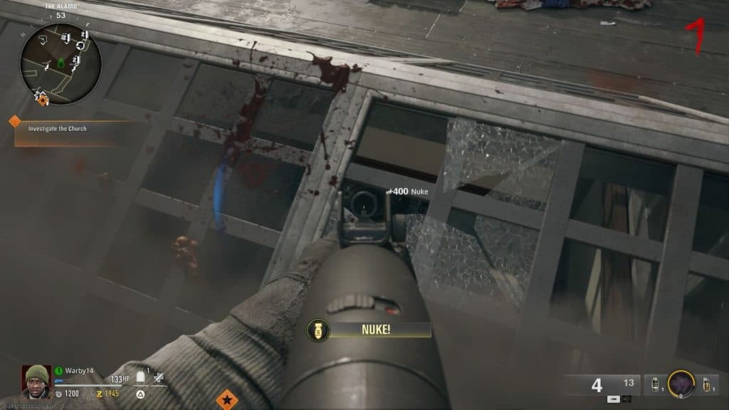 Screenshot of where to get free Nuke in Black Ops 6 Zombies Liberty Falls