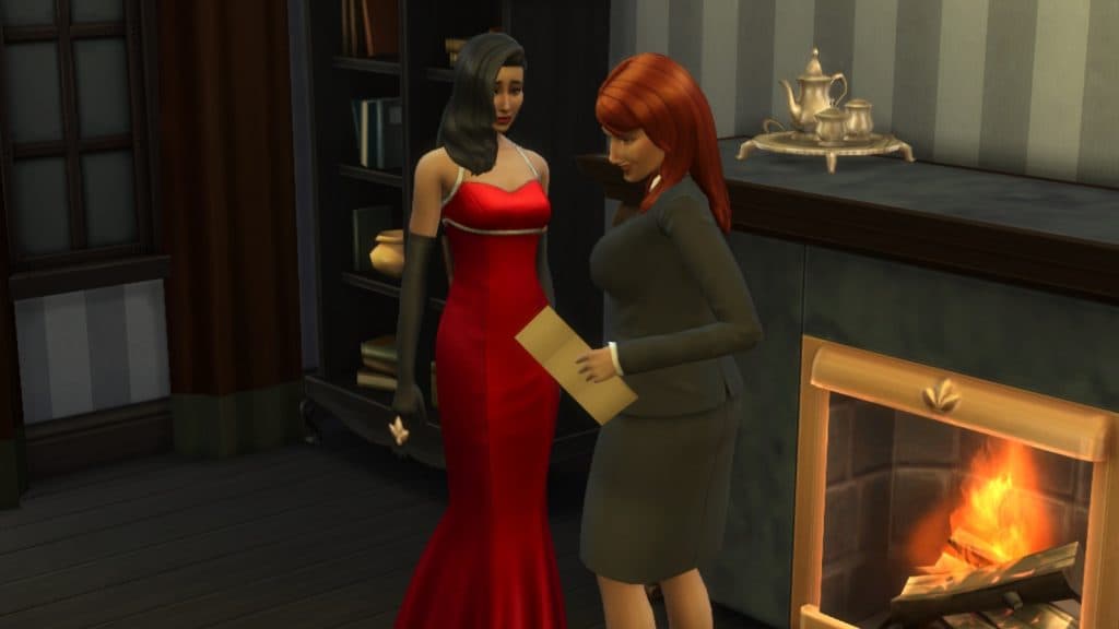 A screenshot featuring an Inheritance Lawyer in The Sims 4 Life and Death Expansion Pack.