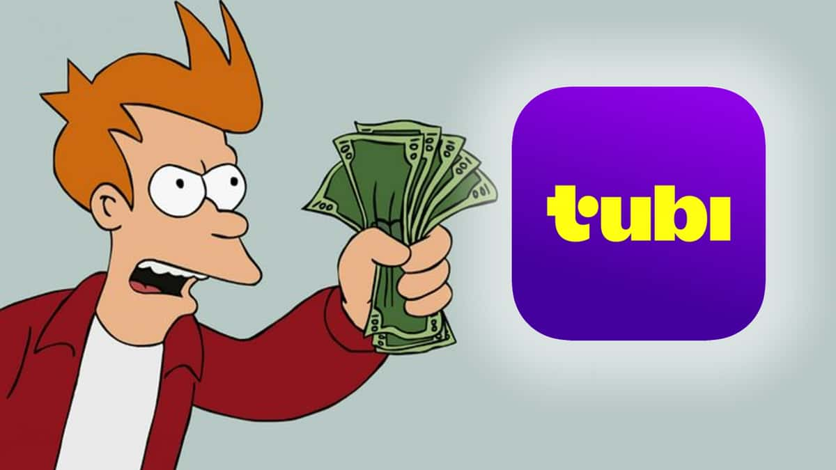 Fry from Futurama and the Tubi logo