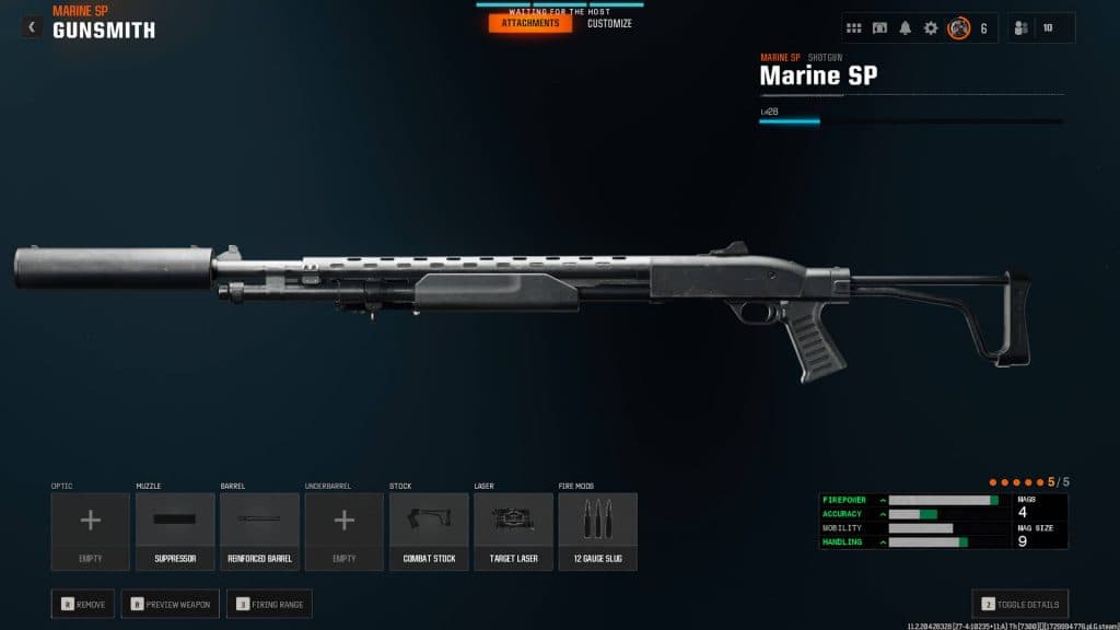 The best slug shotgun loadout in Black Ops 6 on the Marine SP.