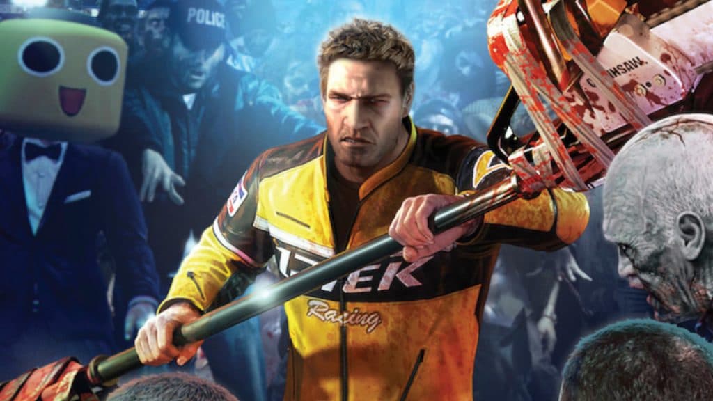 Chuck Greene defends himself froma horse of zombies in Dead Rising 2