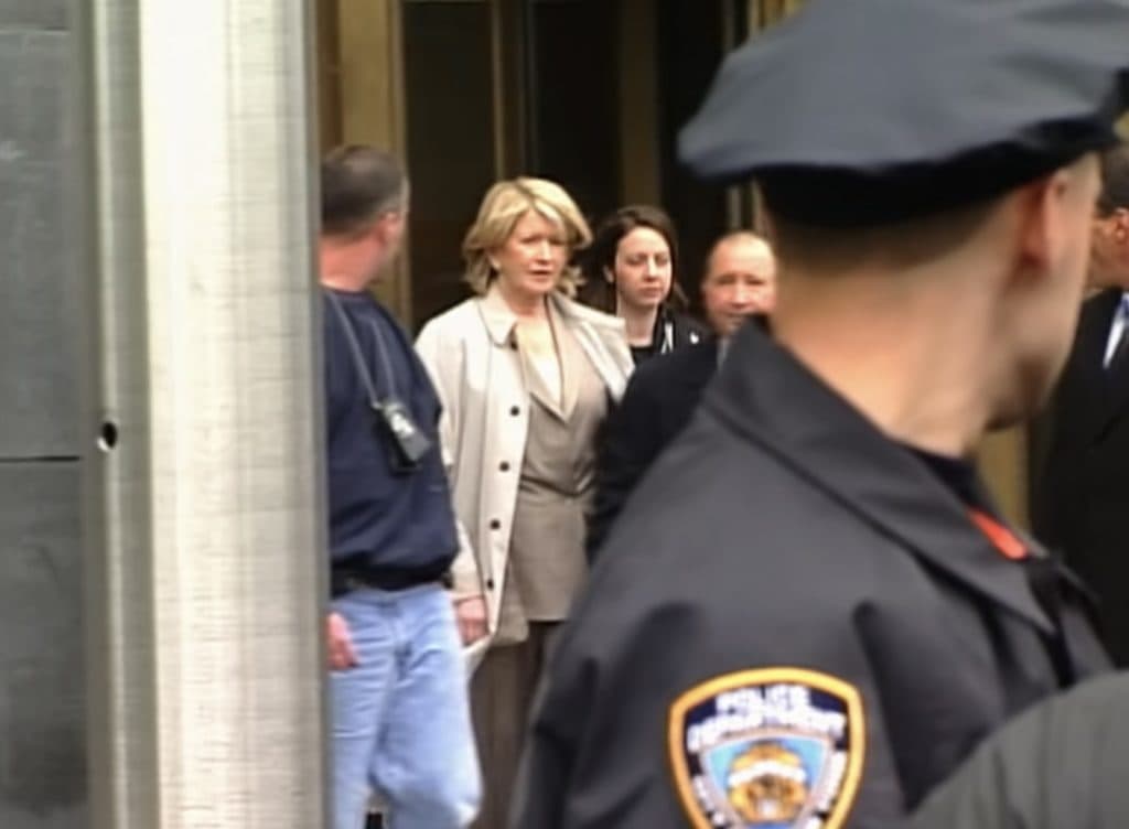 Martha Stewart outside court