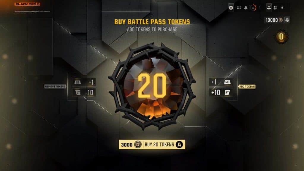 Battle Pass tokens in Black Ops 6