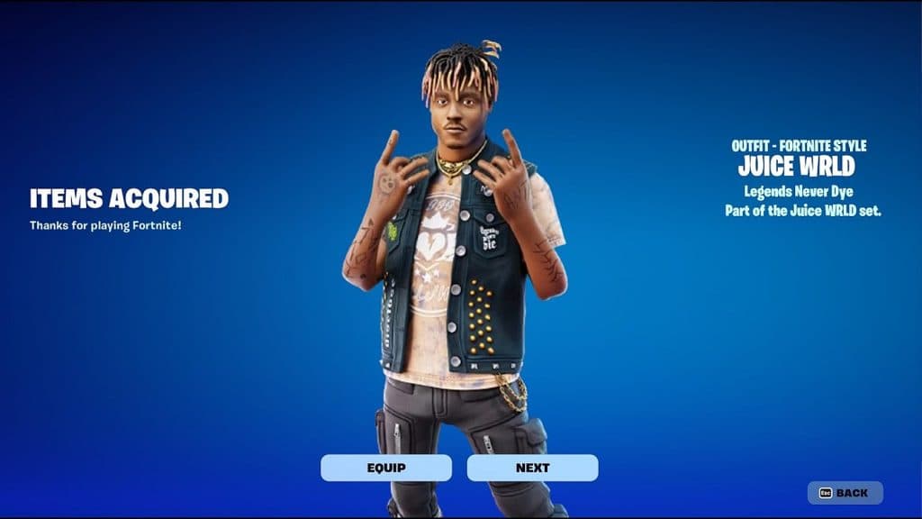 fortnite juice wrld skin chapter 2 remix