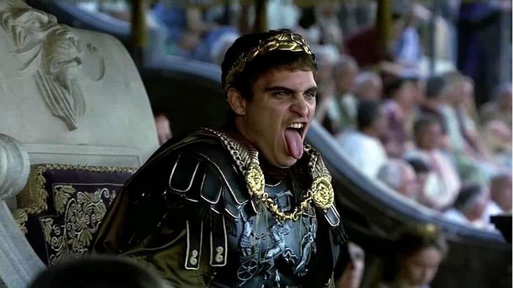 Joaquin Phoenix as Commodus in Gladiator