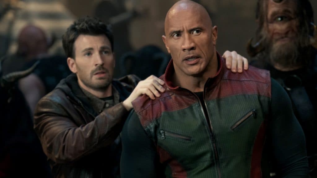 Chris Evans and Dwayne Johnson in Red One