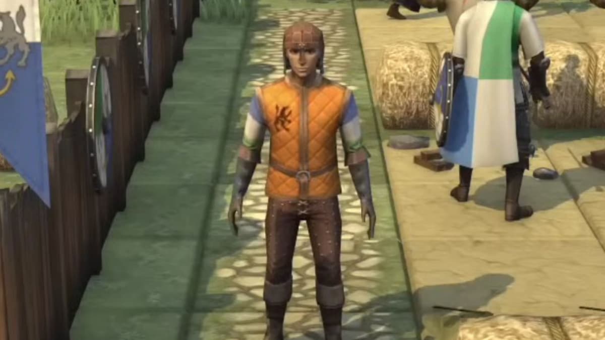 Brighter Shores character with orange armor