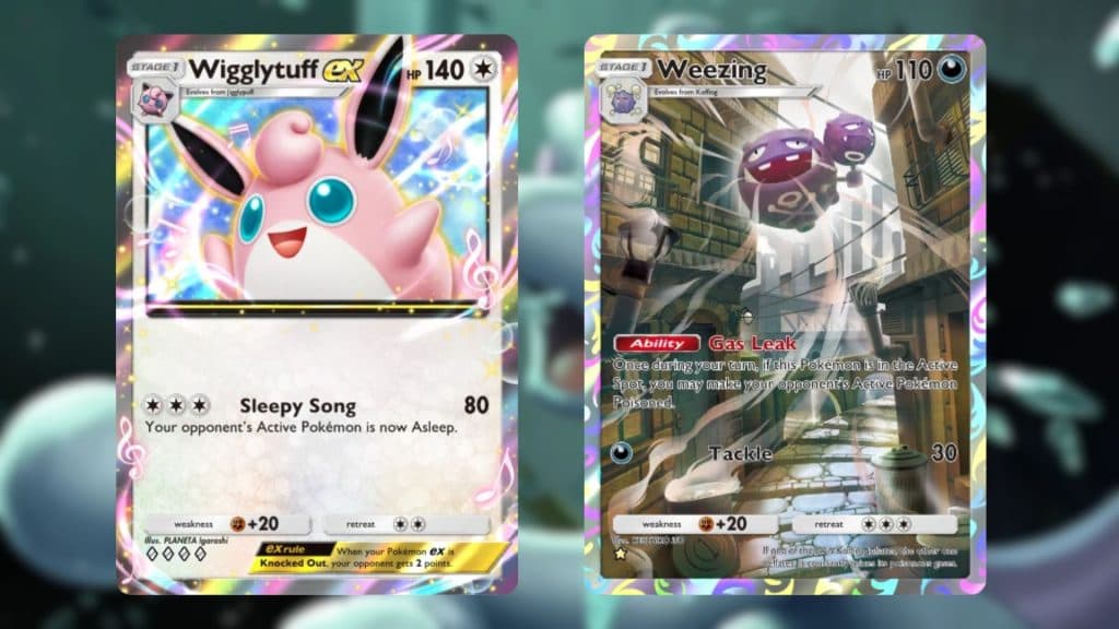 Wigglytuff ex card and Weezing