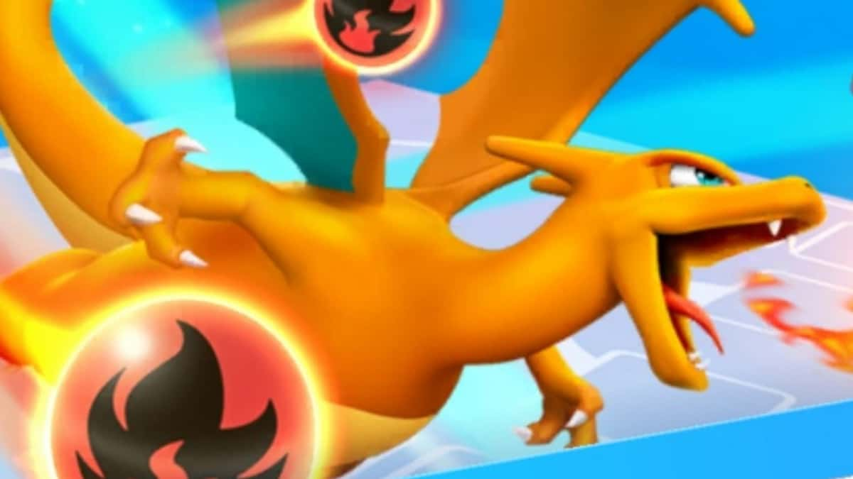 Charizard with fire energy around it