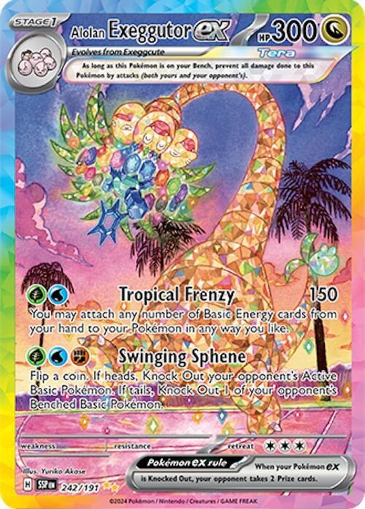 Alolan Exeggutor ex illustration rare Pokemon TCG Surging Sparks