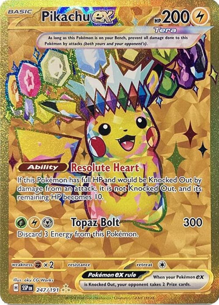 Golden Pikachu ex Pokemon TCG Surging Sparks