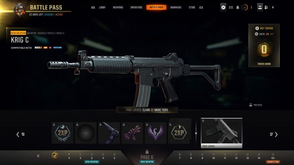 Krig C in Warzone and Black Ops 6 Season 1 Battle Pass