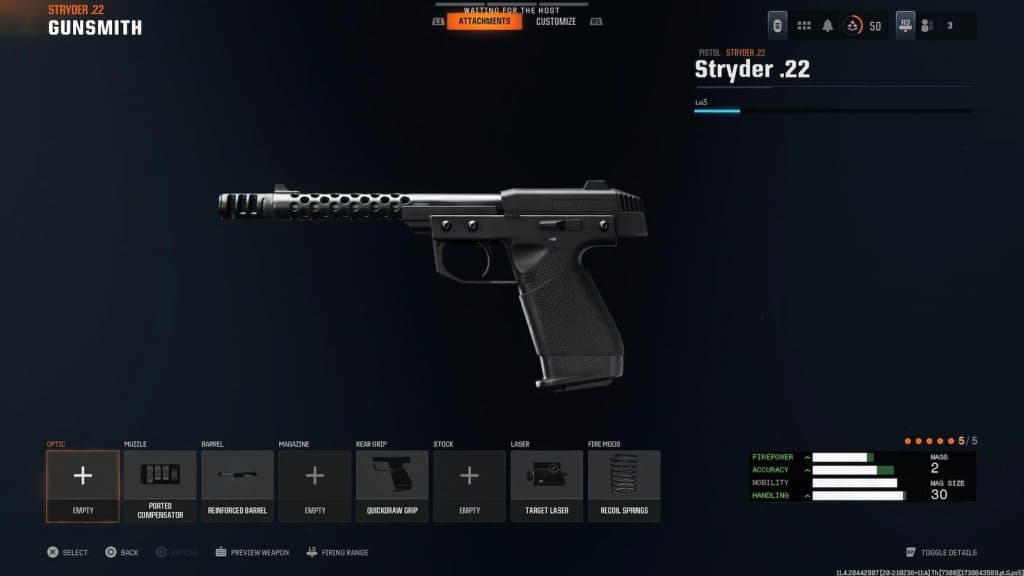 Stryder .22 loadout in Black Ops 6