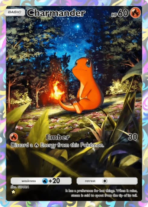 Charmander illustraion Rare genetic Apex