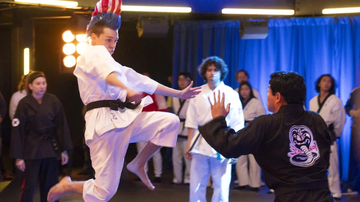 Hawk in action at the Sekai Taikai tournament in Cobra Kai.