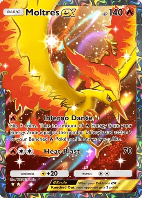 Moltres ex Full Art genetic Apex