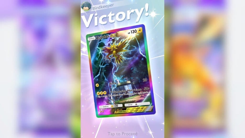 Pokemon TCG Pocket Battle a Friend Victory Screen