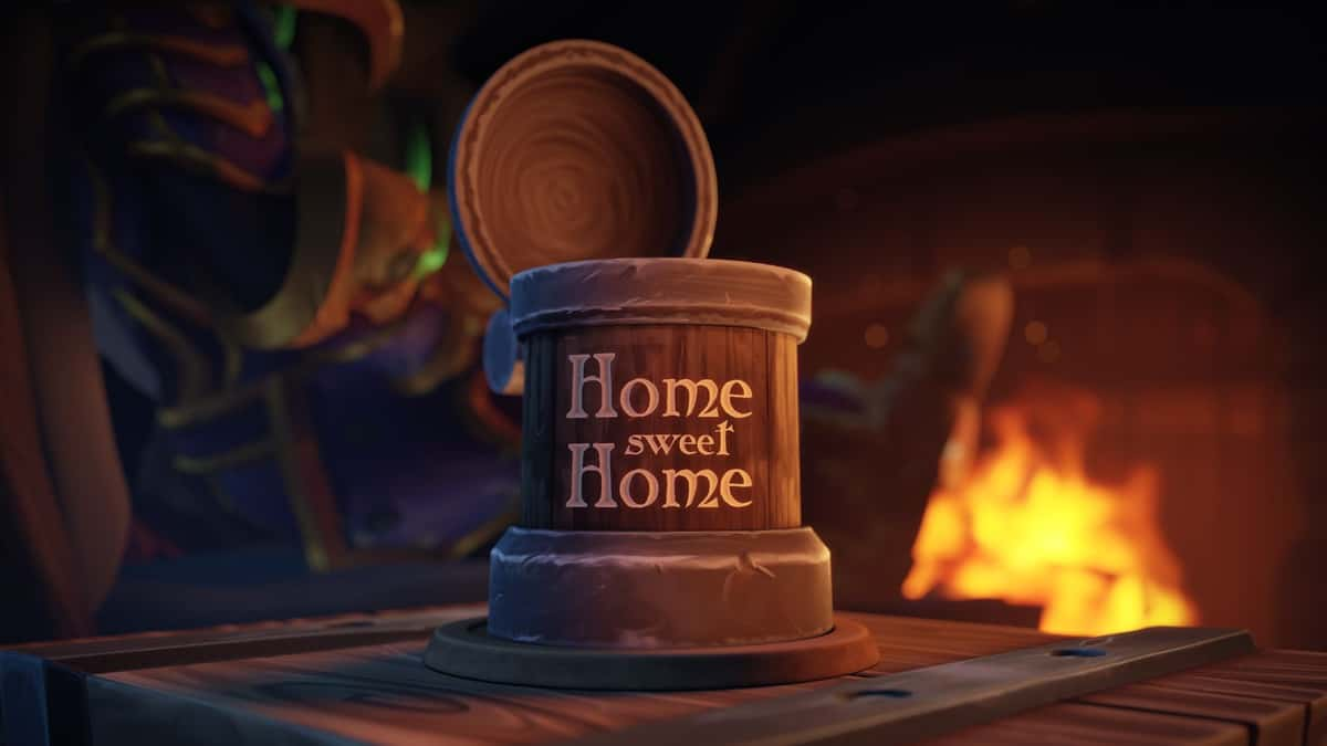 A tankard on a table in WoW's new player housing