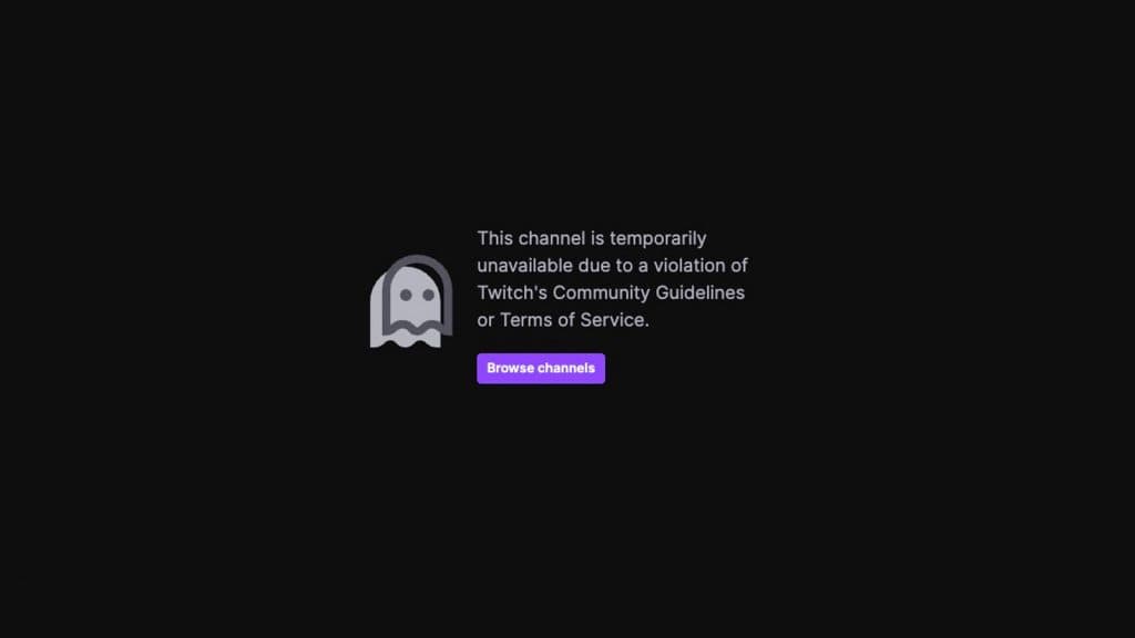 Twitch ban message