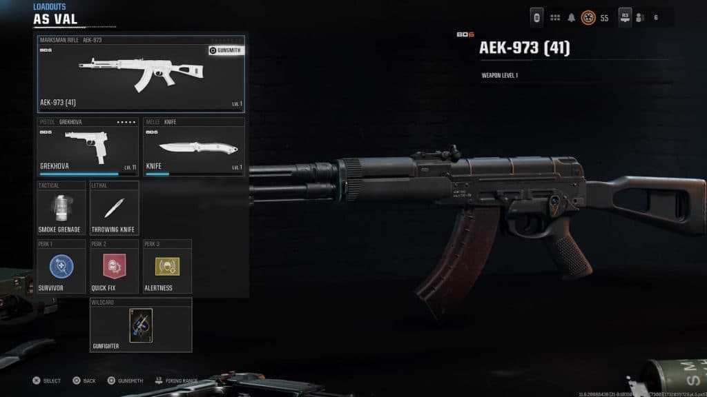 AEK-973 perks and equipment in Black OPs 6