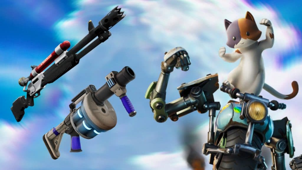 Il lanciarazzi Shockwave mitico e il fucile a pompa caricato di Kit sono mitici in Fortnite.