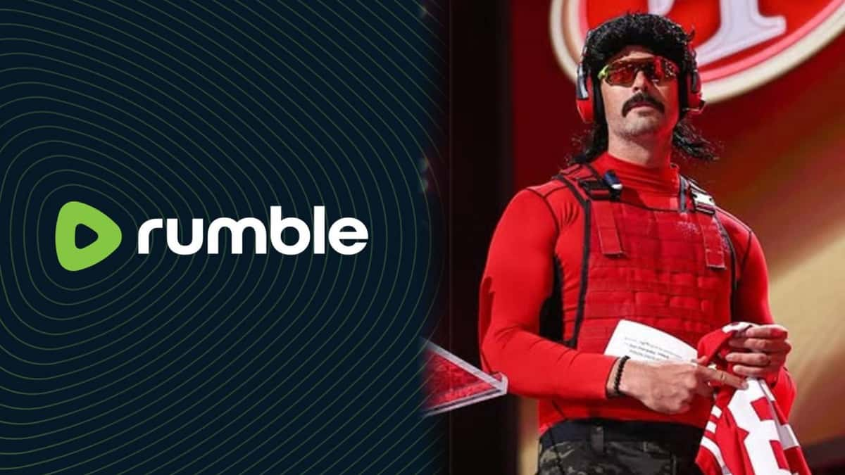 Dr Disrespect next to Rumble logo