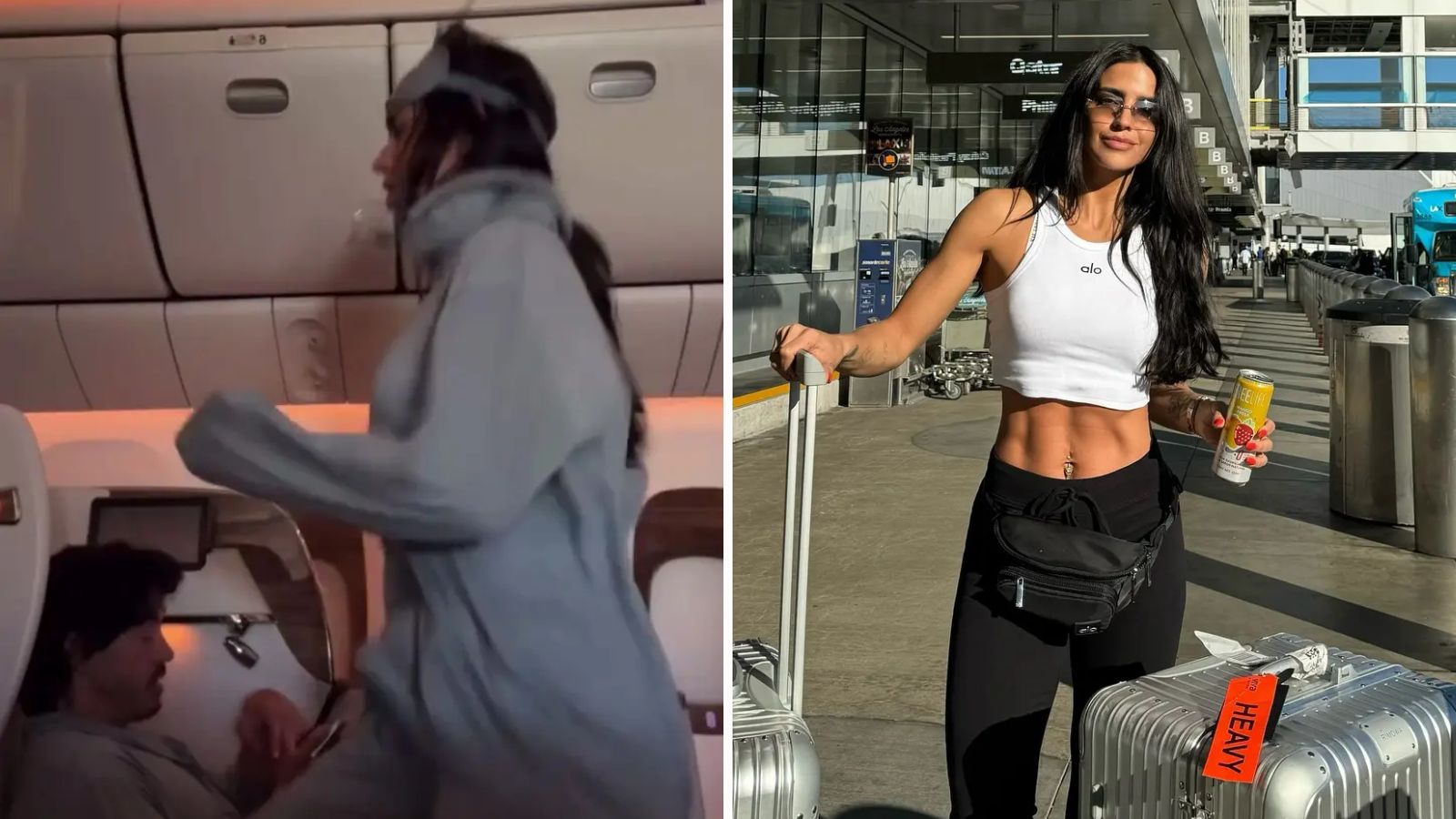 Fitness influencer slammed for working out in middle of airplane aisle – Dexerto