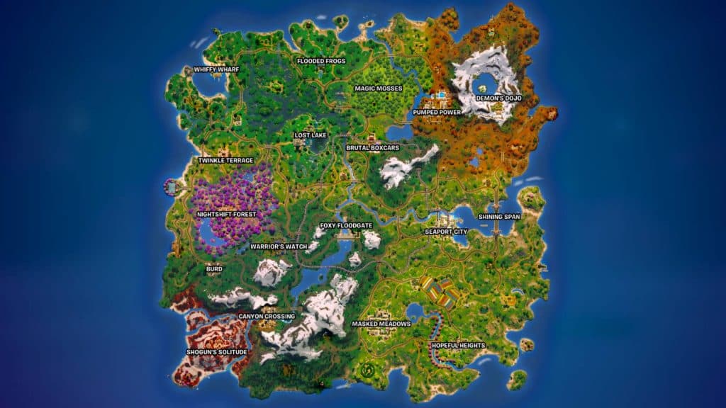 Fortnite Chapter 6 Season 1 map.