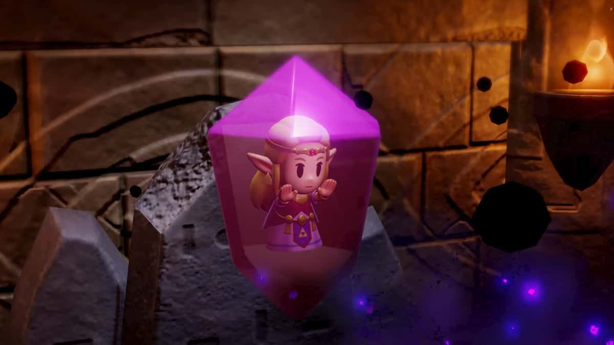 Zelda captured within a crystal in The Legend of Zelda: Echoes of Wisdom