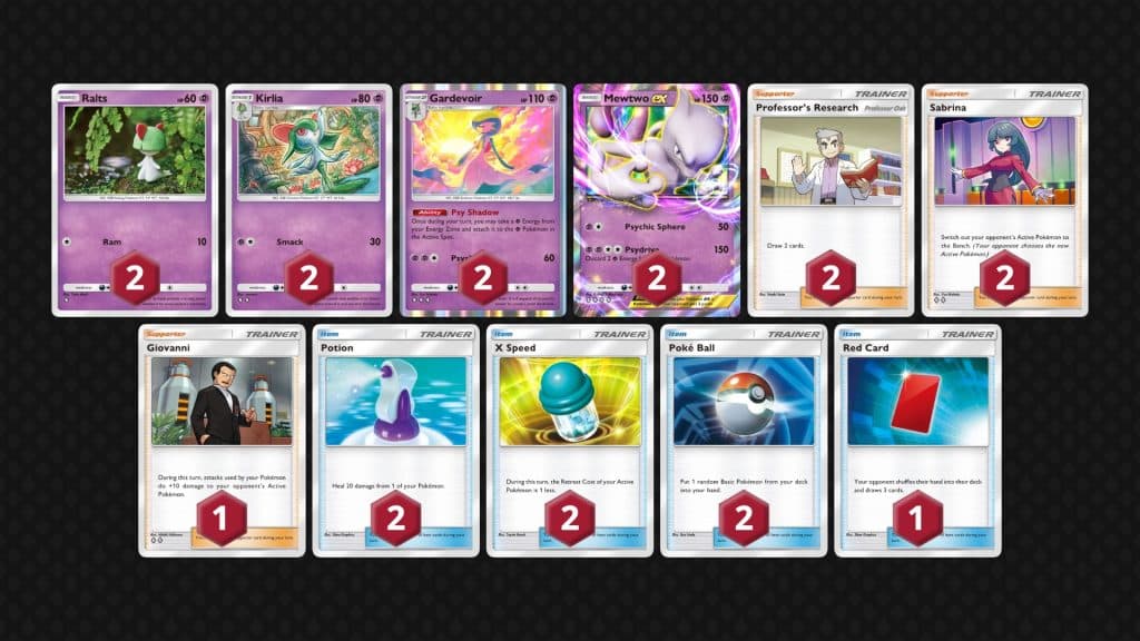 Mewtwo ex Gardevoir deck in Pokemon TCG Pocket