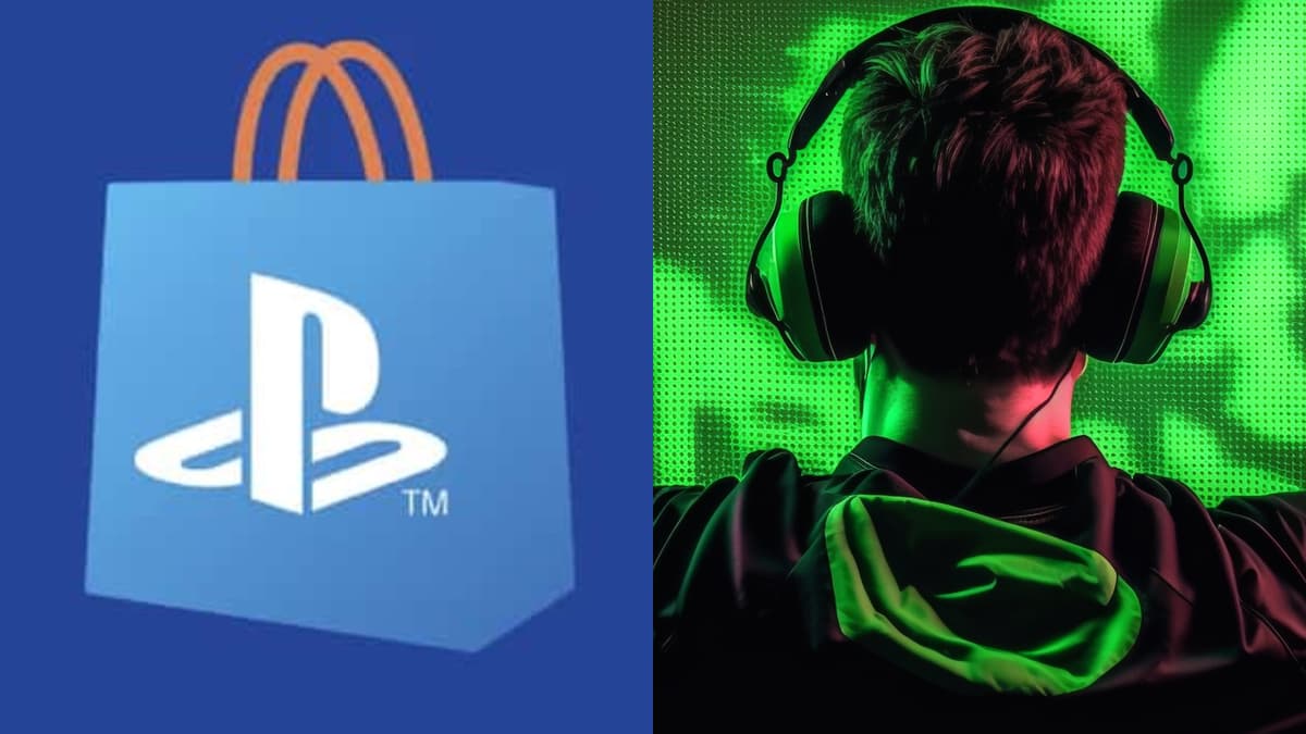 playstation store logo next to esports player