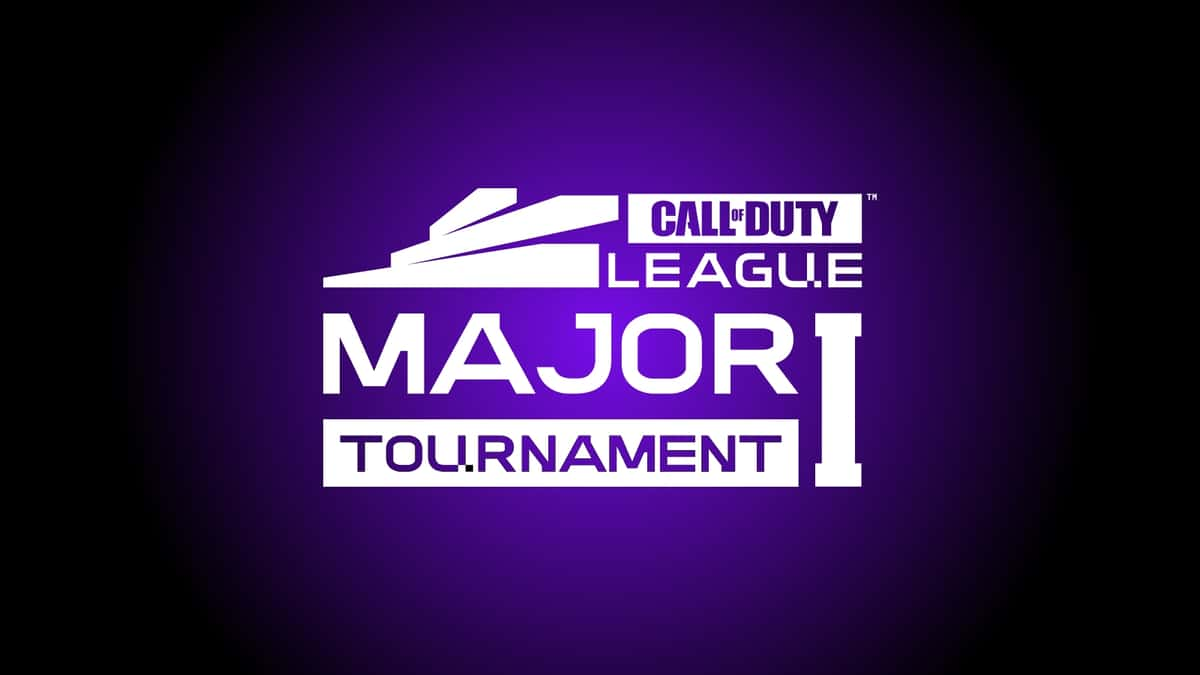 Call of Duty League Major 1 tournament logo with black and purple background