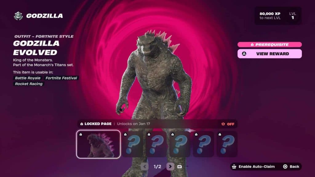 fortnite godzilla skin