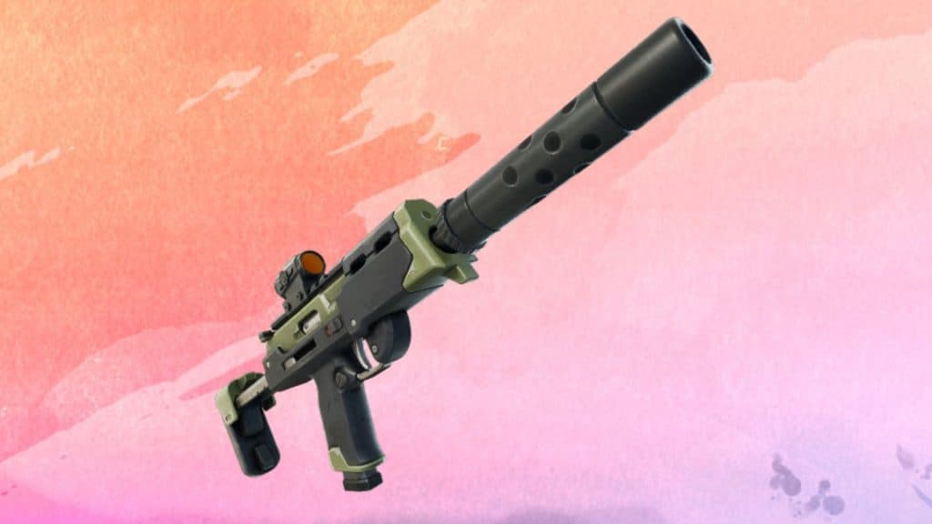 Veiled Precision SMG on a pink background