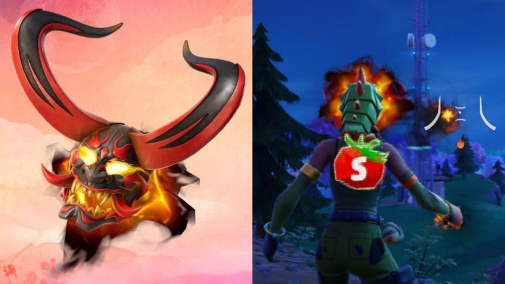 A screenshot featuring the Fire Oni Mask in Fortnite.